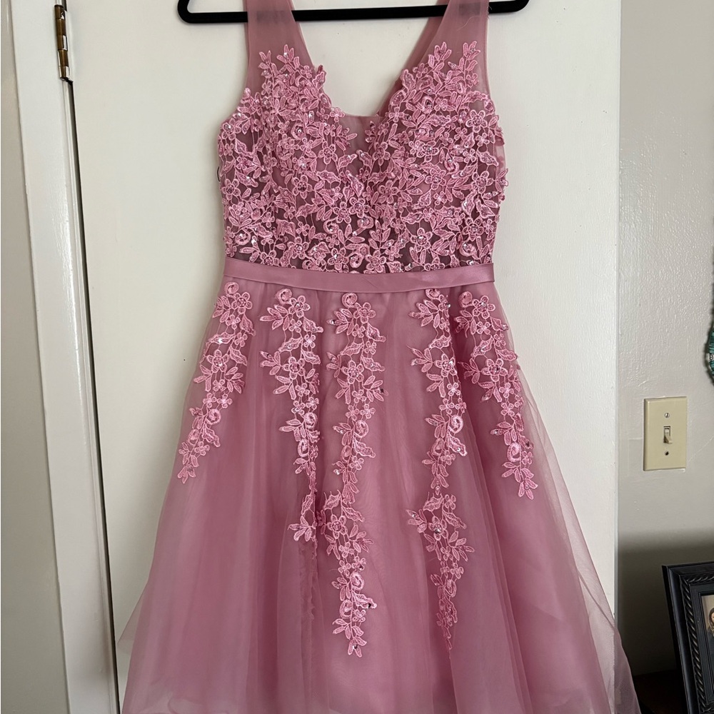 Ever Pretty Pink A-line Sleeveless V-neck Prom Dress